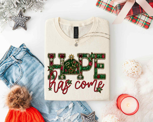 Hope Has Come DTF Transfer | Trendy Christmas DTF Transfer | High Quality Image Transfers | Ready to Press | Instant Peel