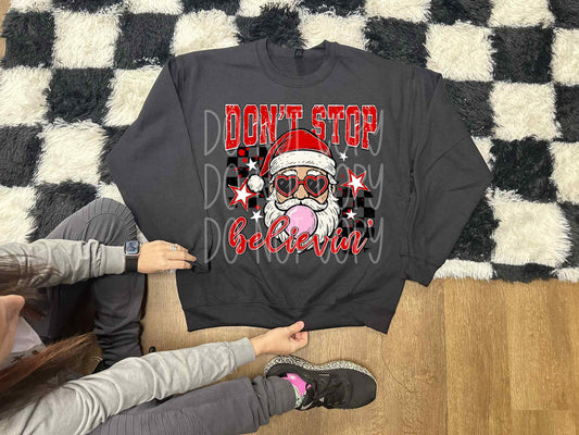 Don't Stop Believin' DTF Transfer | Trendy Christmas DTF Transfer | High Quality Image Transfers | Ready to Press | Instant Peel