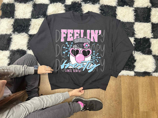 Feelin' Frosty Since Birth DTF Transfer | Trendy Christmas DTF Transfer | High Quality Image Transfers | Ready to Press | Instant Peel