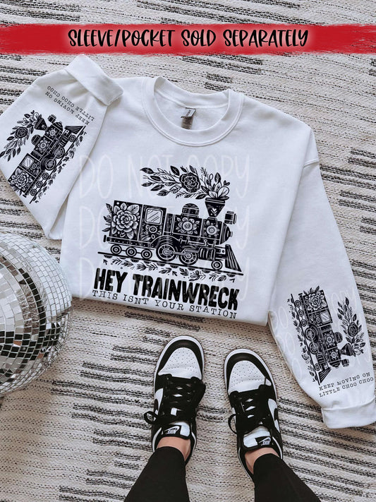 Hey Trainwreck This Isn't Your Station DTF Transfer | Trendy Snarky DTF Transfer | High Quality Image Transfers | Ready to Press | Fast Shipping