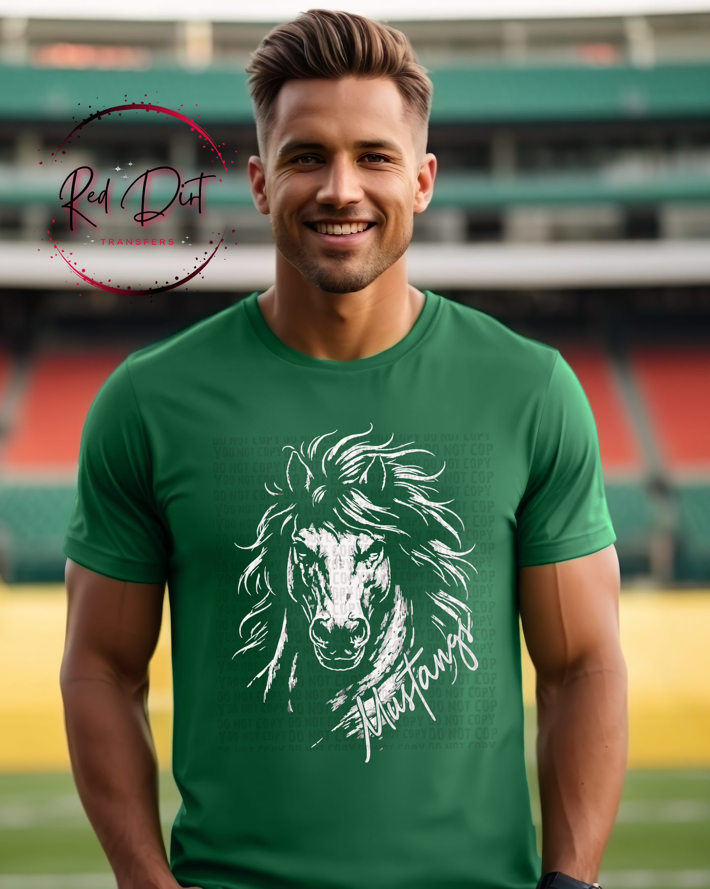 Aggressive Mustangs Mascot DTF Transfer, School Spirit Mascot Transfer, Sports Team Mustangs Design, Ready To Press Mascot Transfer