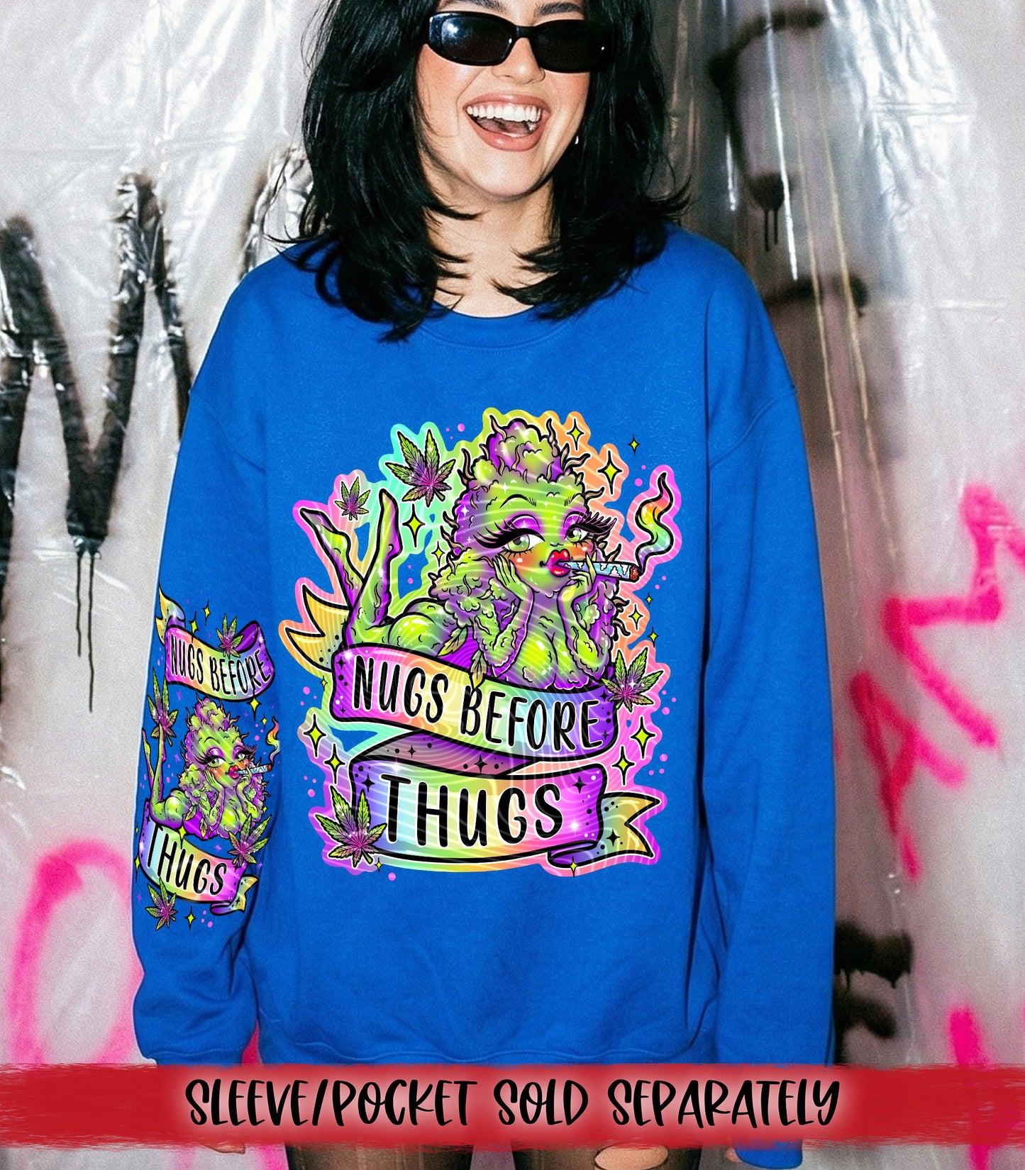 Nugs Before Thugs DTF Transfer | Funny 420 Frog Graphic Heat Transfer | Cute Weed Cartoon Shirt Transfer | Red Dirt Transfers
