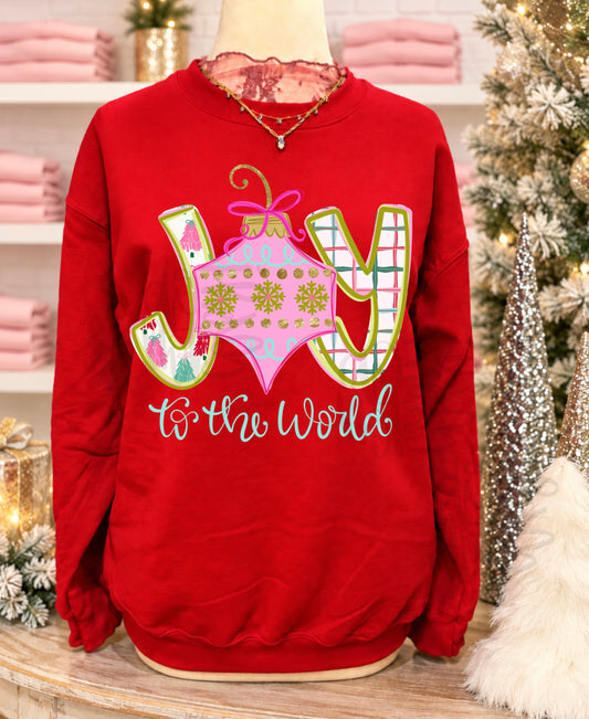 Joy to the World DTF Transfer, Christmas Ornament Graphic, Colorful Holiday Shirt Design, Instant Peel Christmas Transfer