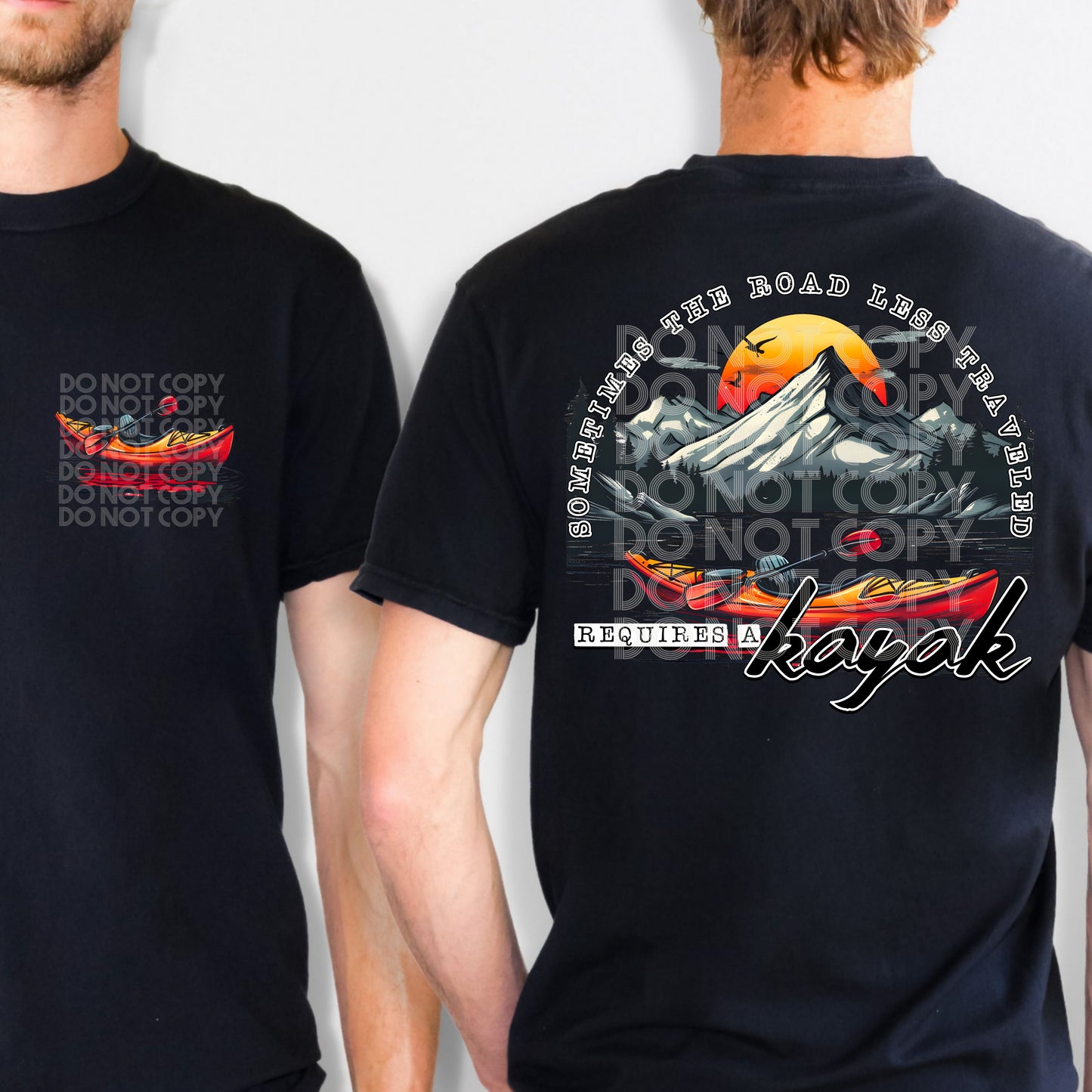 Sometimes The Road Less Traveled Requires a Kayak DTF Transfer | Trendy Summer DTF Transfer | Ready to Press | High Quality DTF Transfers | Fast Shipping