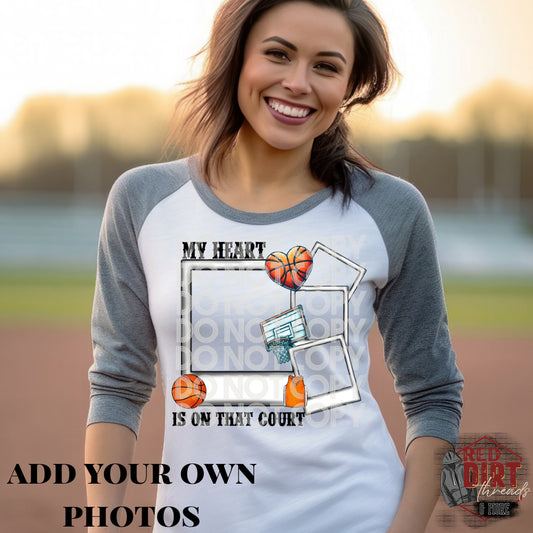 Personalized Heart is on that Court T-Shirt | Trendy School Spirit Shirt | Fast Shipping | Super Soft Shirts for Men/Women/Kid's | Bella Canvas