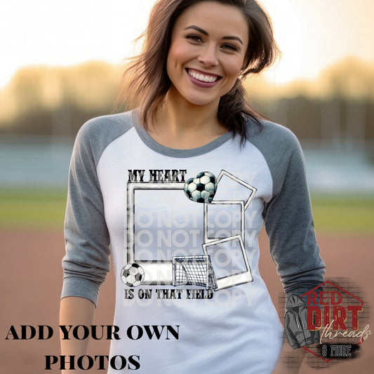 Personalized Heart is on that Field T-Shirt | Trendy School Spirit Shirt | Fast Shipping | Super Soft Shirts for Men/Women/Kid's | Bella Canvas