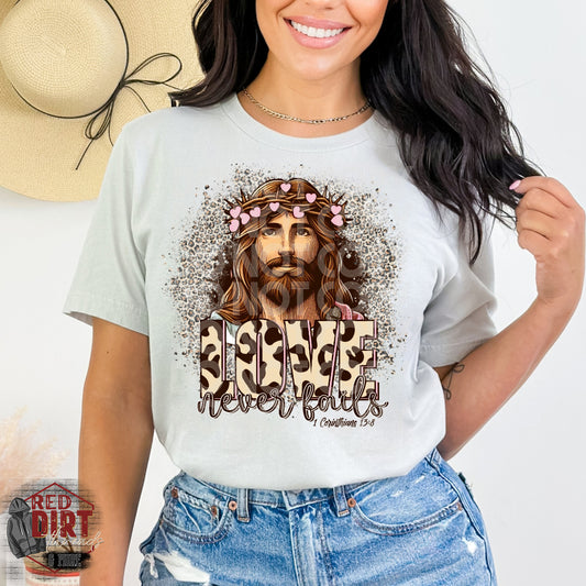 Love Never Fails DTF Transfer | Trendy Christian DTF Transfers | Ready to Press Transfers | High Quality DTF Transfers | Fast Shipping