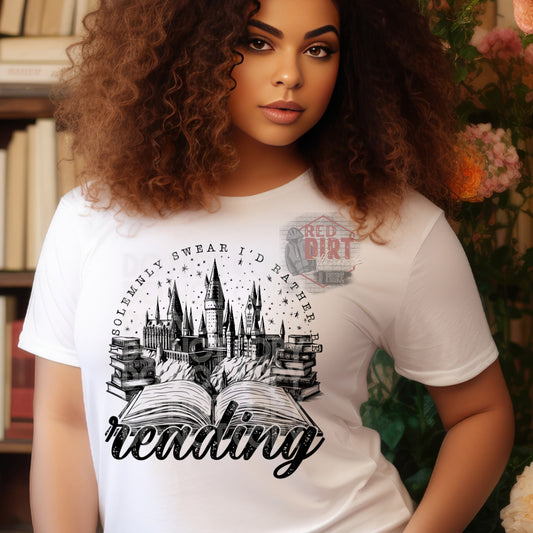 I Swear I Would Rather Be Reading DTF Transfer | Trendy Bookish DTF Transfer | Ready to Press | High Quality DTF Transfers | Fast Shipping