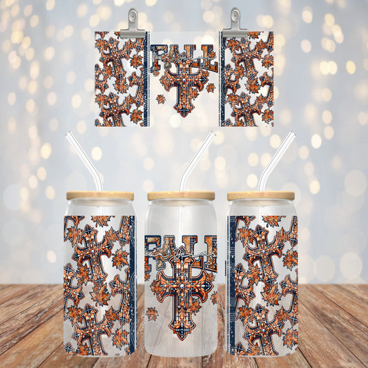 Fall UV DTF Libbey Transfer | Trendy Fall Libbey Wrap | Ready to Transfer | High Quality | Waterproof UV Transfer