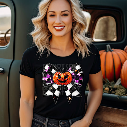 Halloween Bow DTF Transfer | Trendy Halloween DTF Transfer | Ready to Press | High Quality DTF Transfers | Fast Shipping