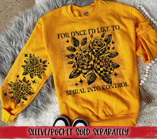 For Once I'd Like To Spiral Into Control DTF Transfer | Trendy Snarky DTF Transfer | High Quality Image Transfers | Ready to Press | Fast Shipping