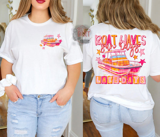 Boat Waves Sun Rays Lake Days T-Shirt | Trendy Summer Shirt | Fast Shipping | Super Soft Shirts for Men/Women/Kid's