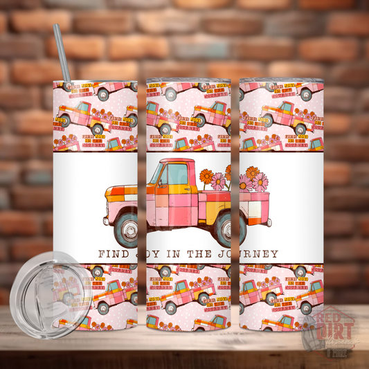 Find Joy In The Journey Insulated Tumbler with Plastic Lid and Sealed Reusable Straw | Trendy Summer Cup | Hot/Cold Tumbler