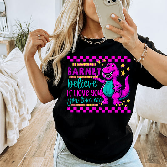 I Blame Barney DTF Transfer | Trendy Snarky DTF Transfer | High Quality Image Transfers | Ready to Press | Fast Shipping