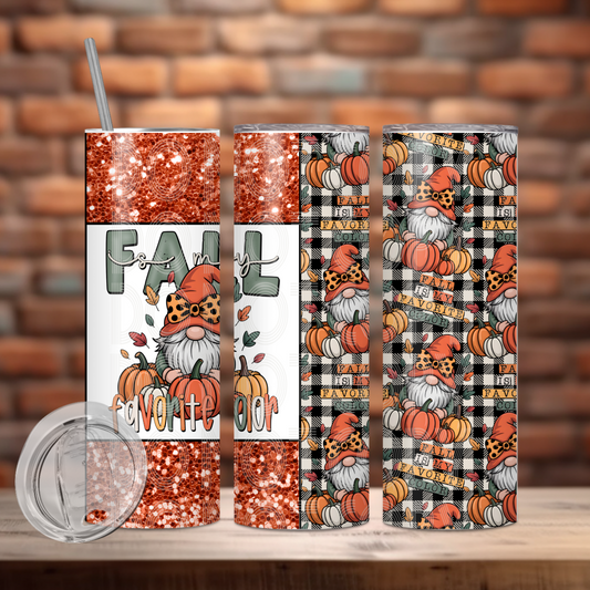 Fall is My Favorite Color Insulated Tumbler with Plastic Lid and Sealed Reusable Straw | Trendy Fall Cup | Hot/Cold Tumbler