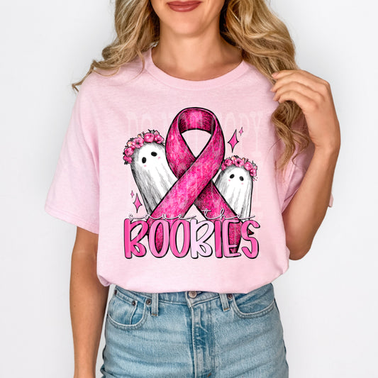 Boobies DTF Transfer | Trendy Awareness DTF Transfer | High Quality Image Transfers | Ready to Press | Instant Peel