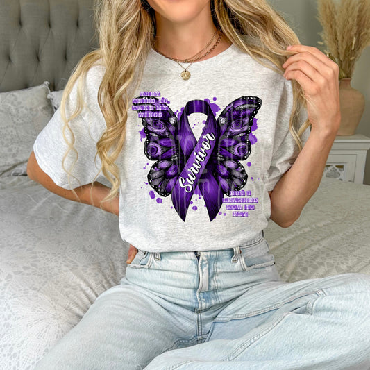 Survivor DTF Transfer | Trendy Awareness DTF Transfer | High Quality Image Transfers | Ready to Press | Instant Peel