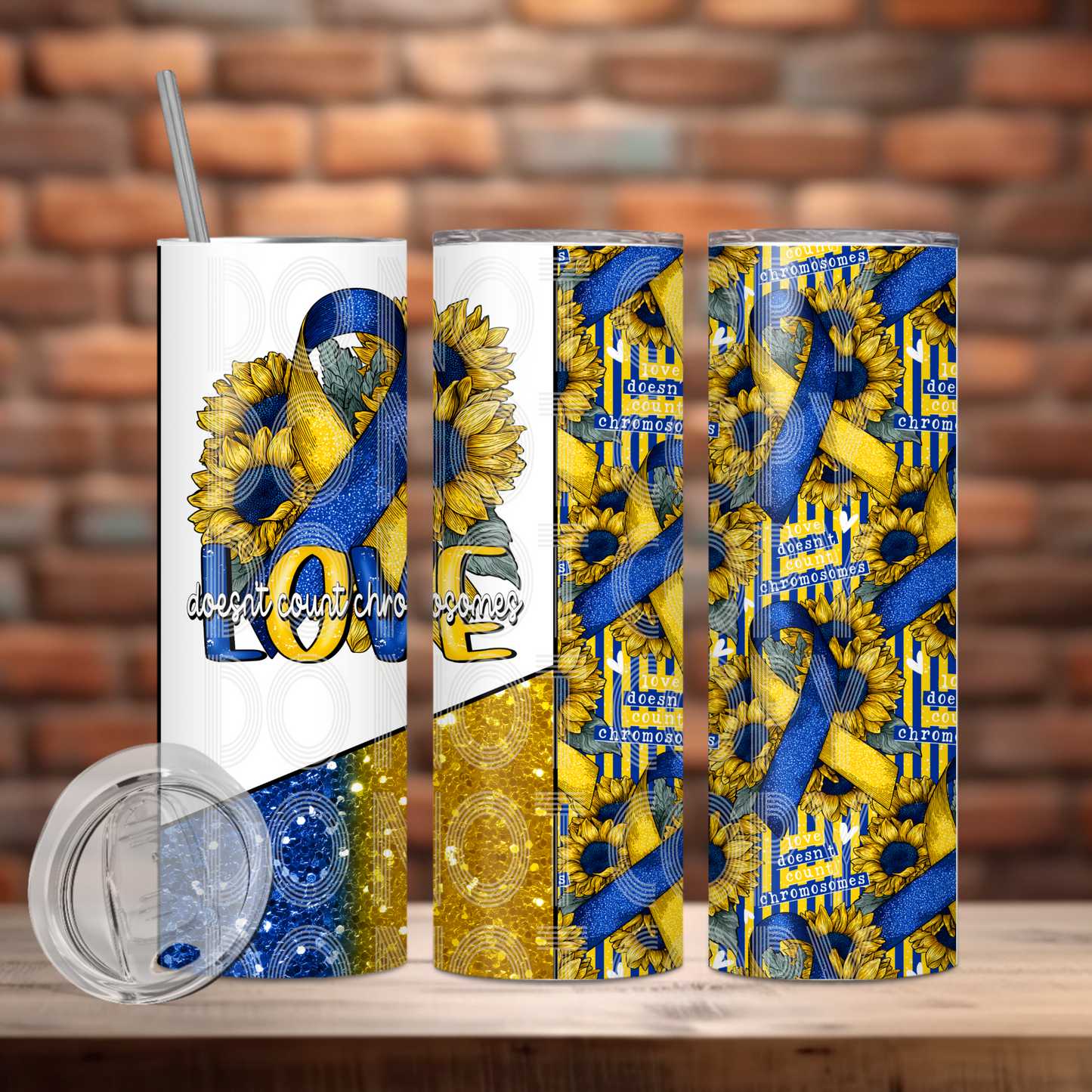 Love Doesn't Count Chromosomes Insulated Tumbler with Plastic Lid and Sealed Reusable Straw | Trendy Awareness Cup | Hot/Cold Tumbler