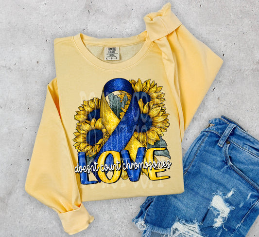 Love Doesn't Count Chromosomes DTF Transfer | Trendy Awareness DTF Transfer | High Quality Image Transfers | Ready to Press | Instant Peel
