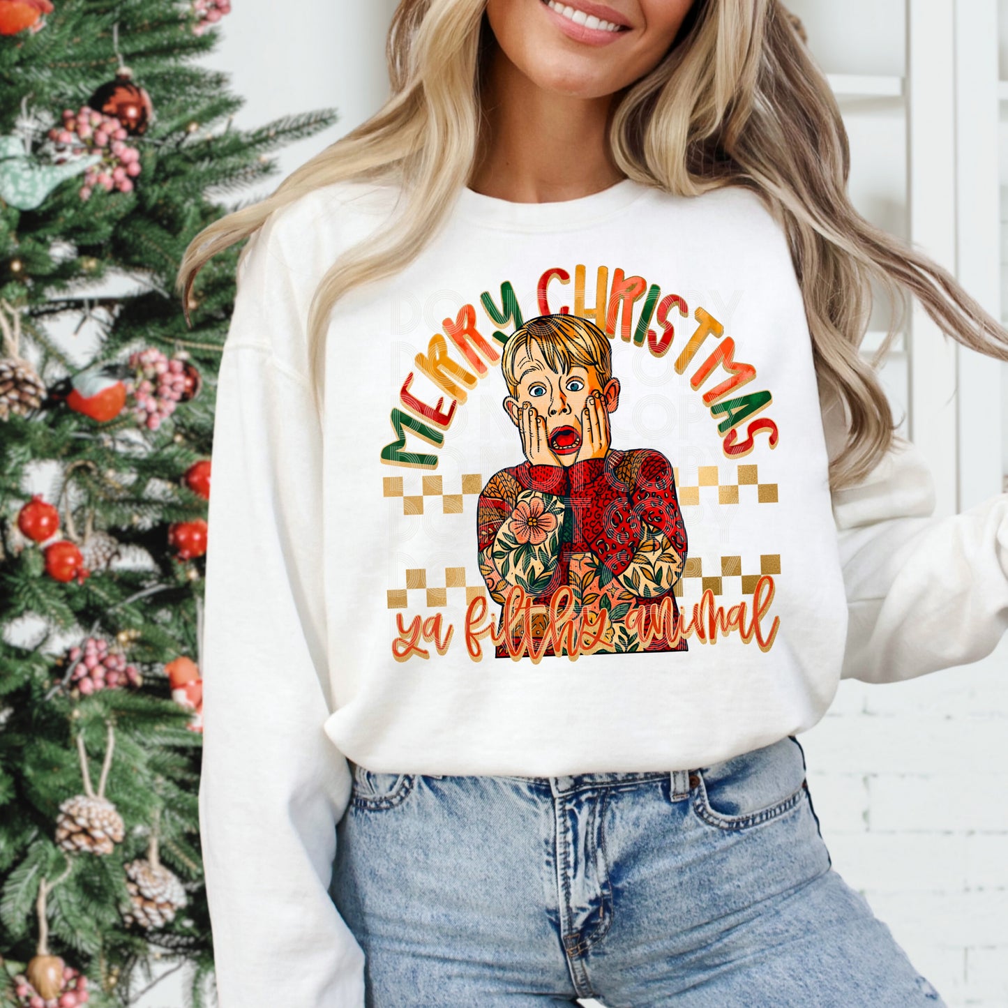 Merry Christmas DTF Transfer | Trendy Christmas DTF Transfer | High Quality Image Transfers | Ready to Press | Instant Peel