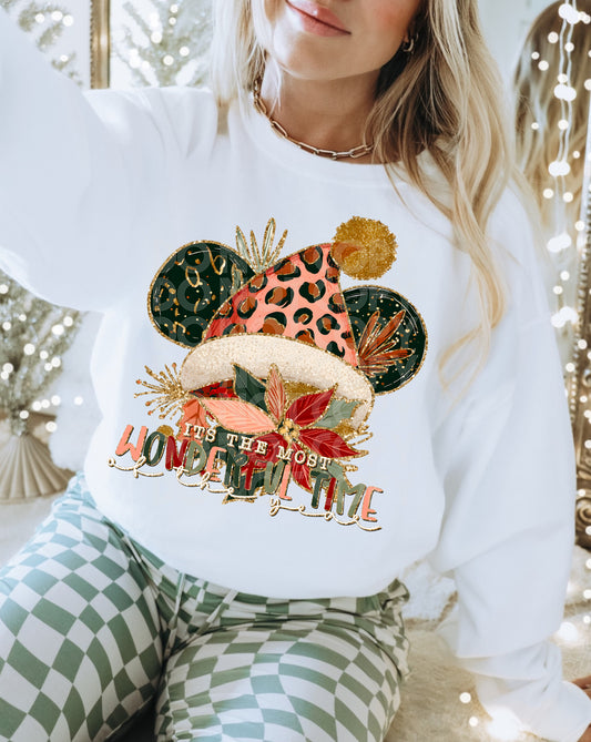 It's The Most Wonderful Time of the Year DTF Transfer | Trendy Christmas DTF Transfer | High Quality Image Transfers | Ready to Press | Instant Peel