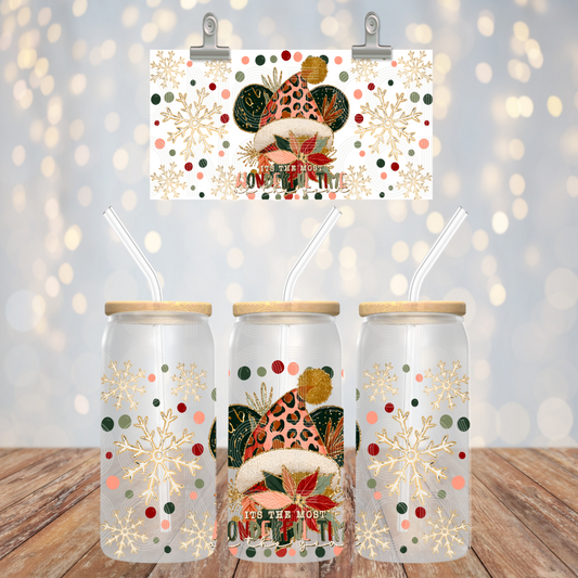 It's The Most Wonderful Time of the Year UV DTF Libbey Transfer | Trendy Christmas Libbey Wrap | Ready to Transfer | High Quality | Waterproof UV Transfer