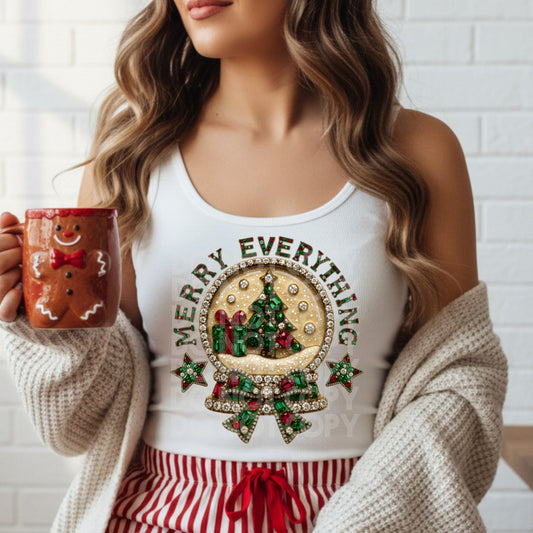 Merry Everything DTF Transfer | Trendy Christmas DTF Transfer | High Quality Image Transfers | Ready to Press | Instant Peel