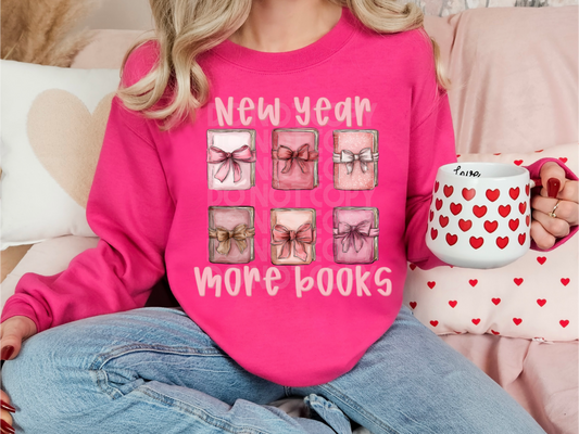New Year New Books DTF Transfer | Trendy New Year's DTF Transfer | High Quality Image Transfers | Ready to Press | Instant Peel