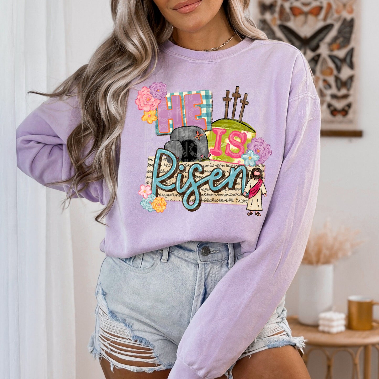 He is Risen DTF Transfer | Trendy Easter DTF Transfer | High Quality Image Transfers | Ready to Press | Instant Peel