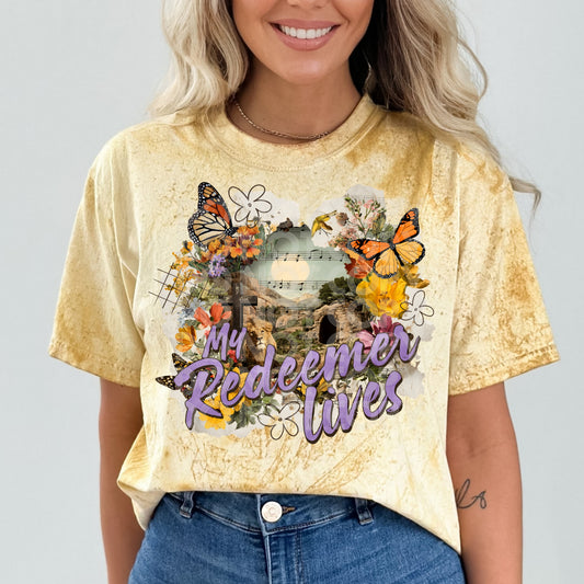 My Redeemer Lives DTF Transfer, Christian Easter Transfer, Faith Floral Transfer, Religious Butterfly Shirt Design