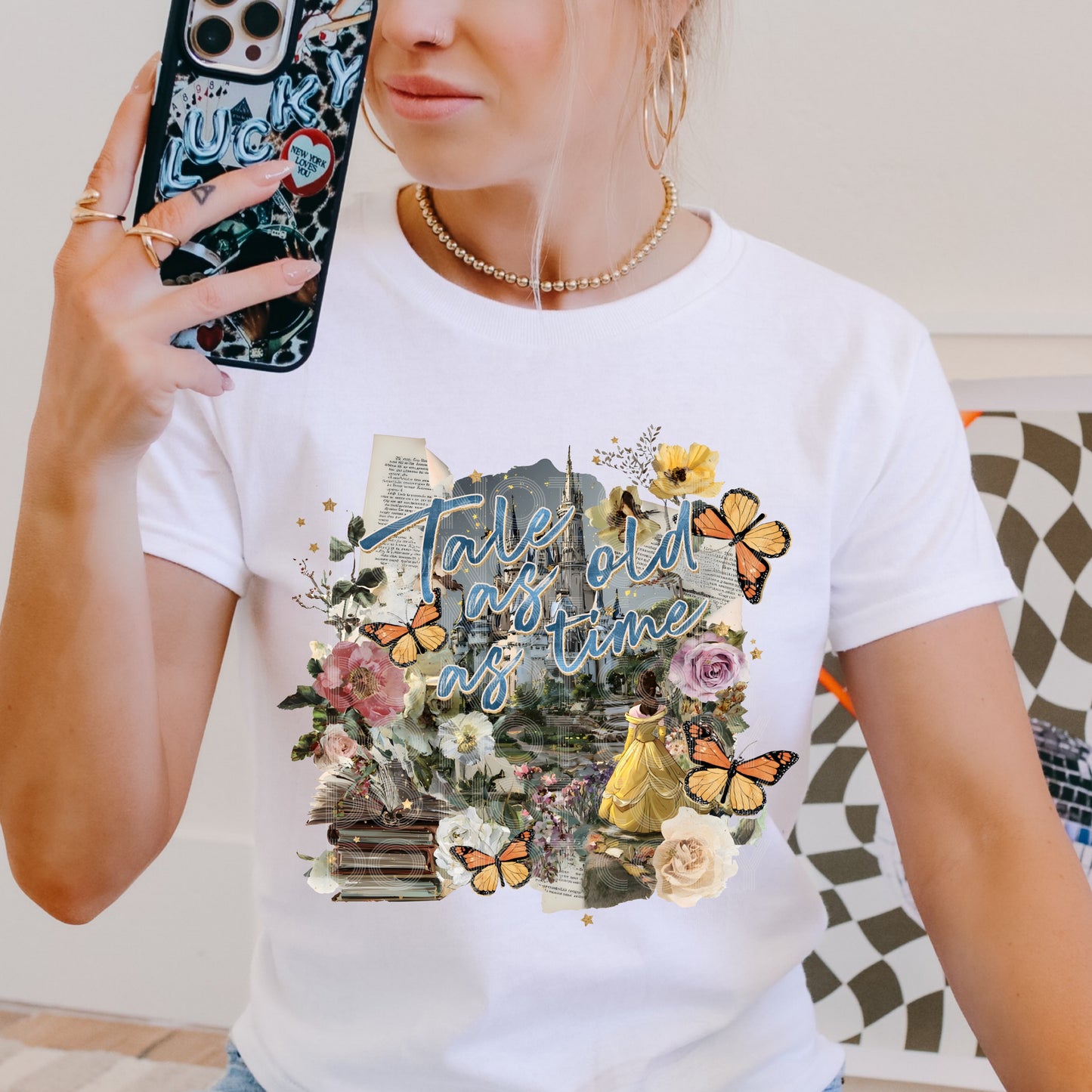 Tale As Old As Time DTF Transfer Fairytale Inspired Ready To Press Heat Transfer Vintage Storybook Design