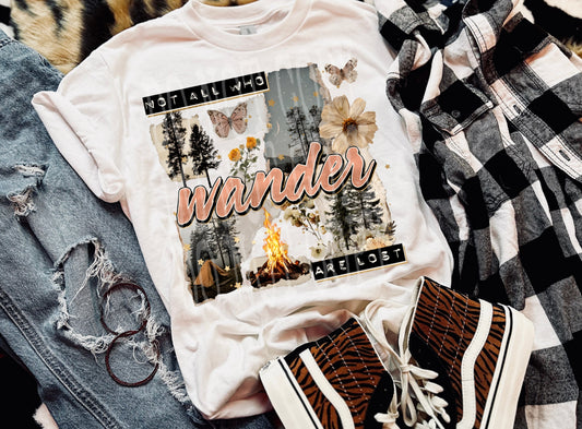 Not All Who Wander Are Lost DTF Transfer, Camping Heat Transfer, Nature Lover Transfer, Adventure Apparel Print