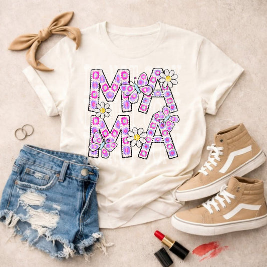 Mama DTF Transfer Ready to Press | Floral Mama Transfer | Butterfly Mama DTF | Trendy Mom Graphic | Red Dirt Transfers