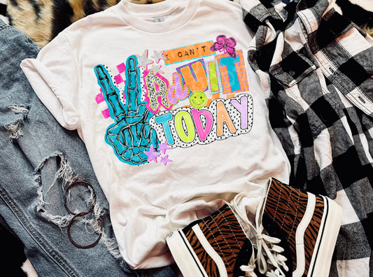 I Can’t Adult Today DTF Transfer Ready to Press | Funny Retro DTF Transfer | Sarcastic Graphic | Trendy Colorful Design | Red Dirt