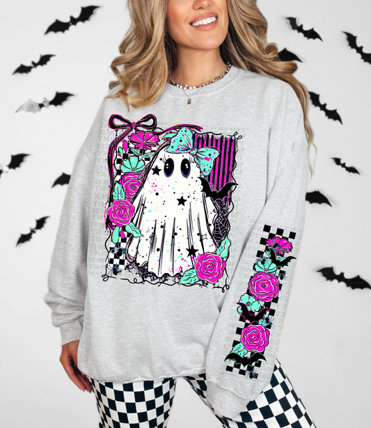 Pink Ghost Sweat Shirt | Trendy Halloween Hoodie | Fast Shipping | Super Soft Shirts for Women (Copy)