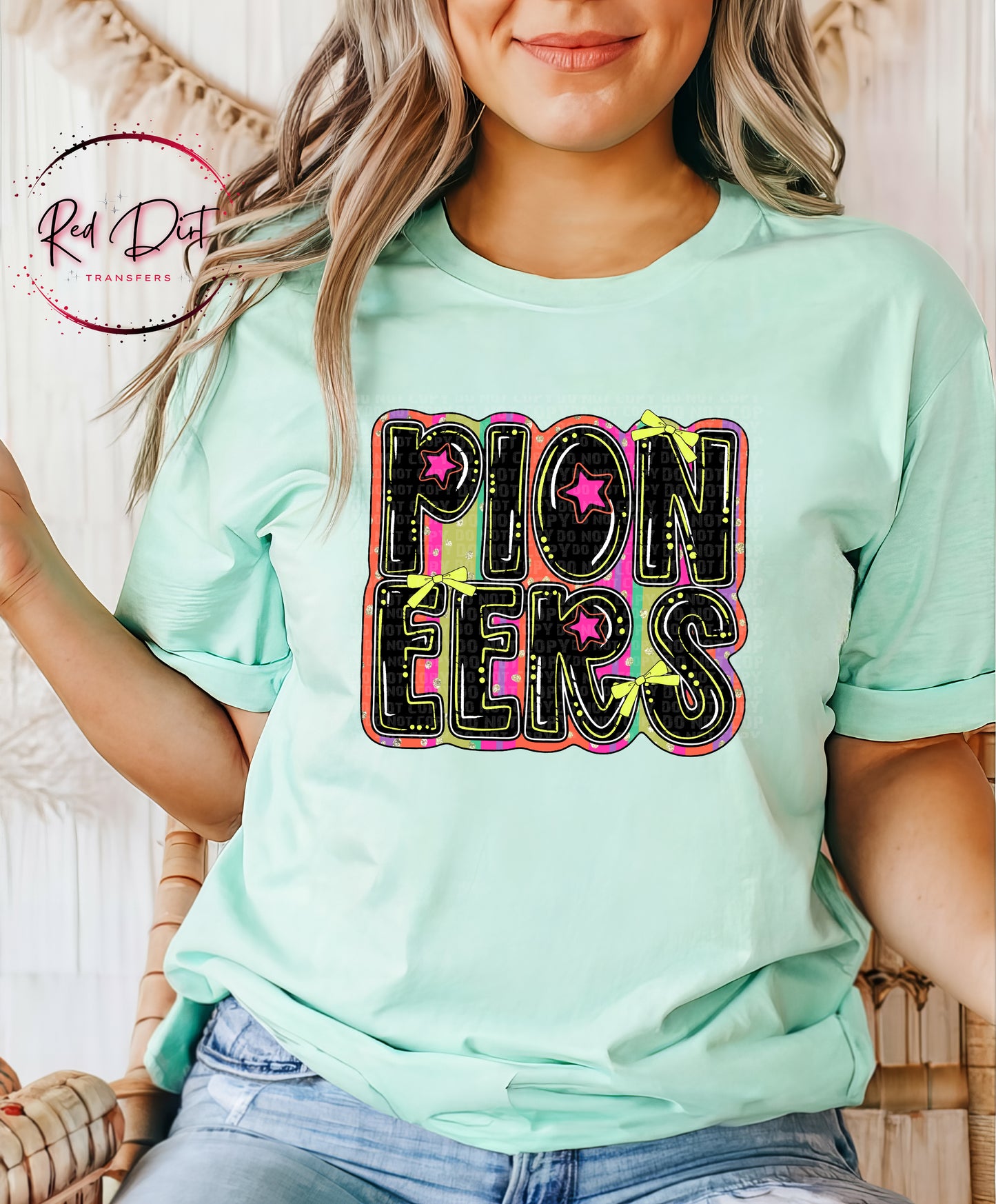 Pioneers DTF Transfer, Retro Mascot Heat Transfer, School Spirit Transfer, Team Mascot Iron On Transfer, DIY Shirt Transfer