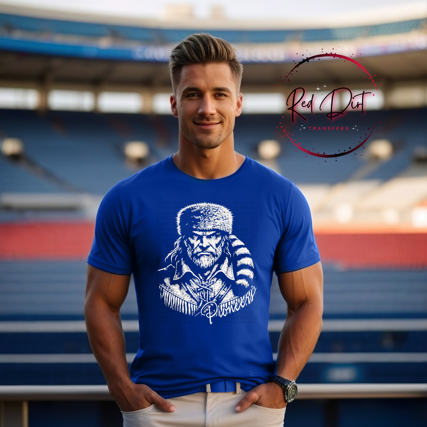 Pioneers Aggressive Mascot DTF Transfer | Football Heat Transfer | Game Day Ready to Press Design | Red Dirt Transfers