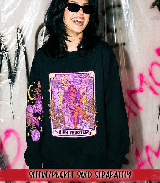 High Priestess Tarot DTF Transfer | Witchy 420 Goddess Graphic Heat Transfer | Mystic Tarot Card Shirt Transfer | Red Dirt Transfers