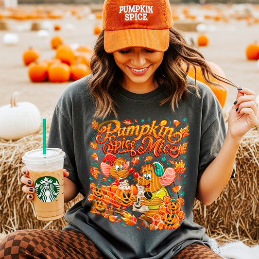 Pumpkin Spice Mice T-Shirt | Trendy Fall Shirt | Fast Shipping | Super Soft Shirts for Men/Women/Kid's