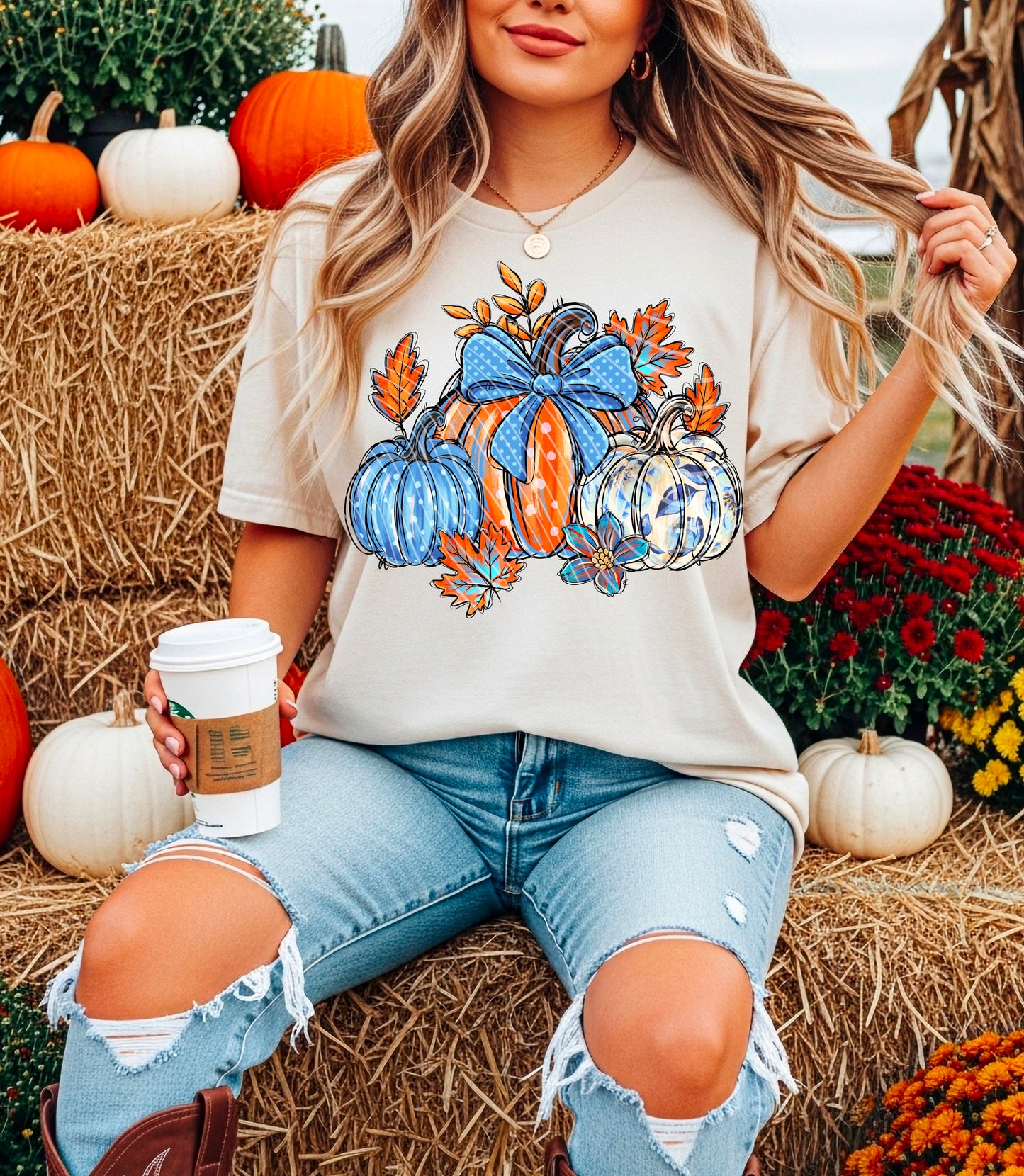 Fall Pumpkins DTF Transfer | Trendy Fall DTF Transfer | High Quality Image Transfers | Ready to Press | Instant Peel