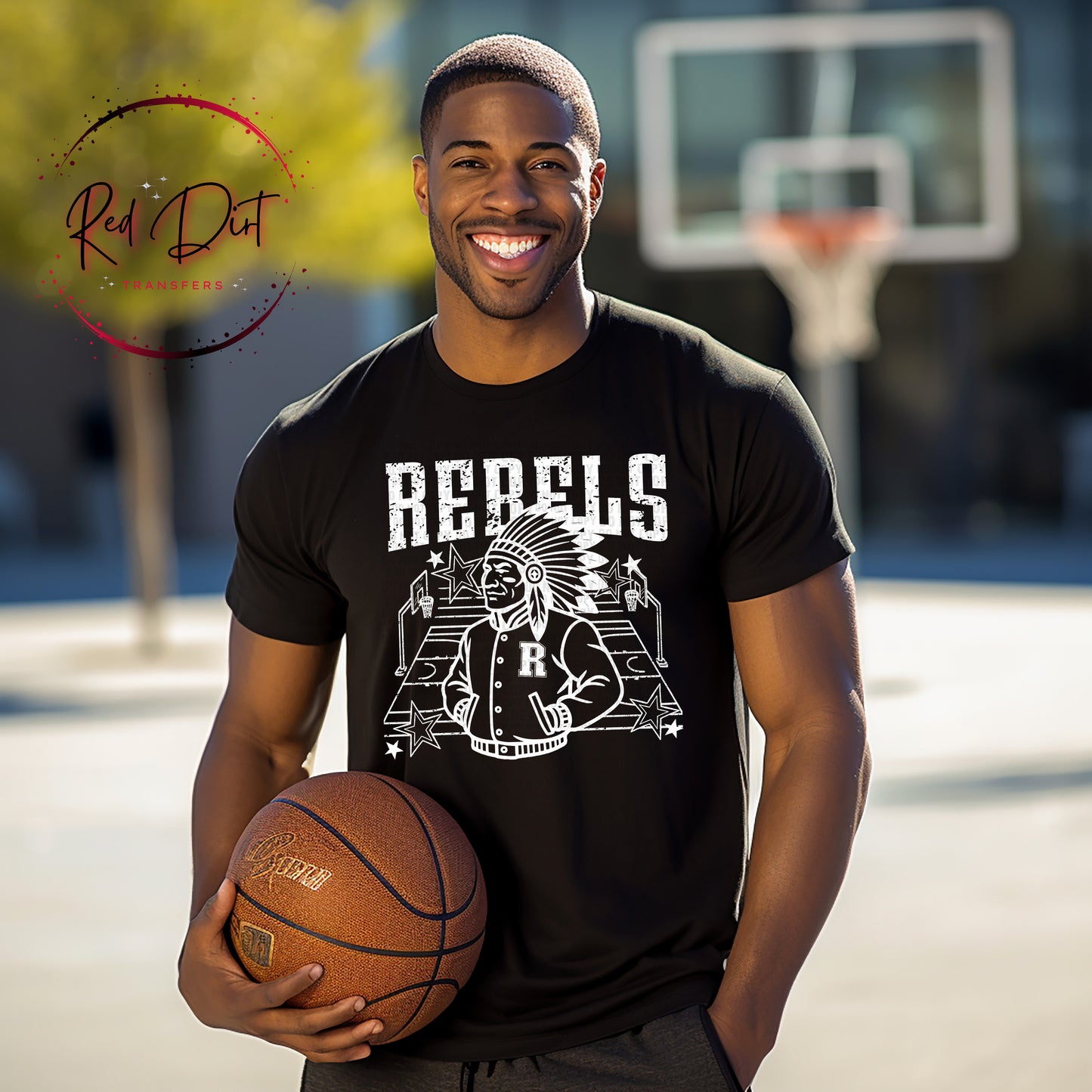 Rebels Basketball Letterman T-Shirt | Trendy School Spirit Shirt | Fast Shipping | Super Soft Shirts for Men/Women/Kid's