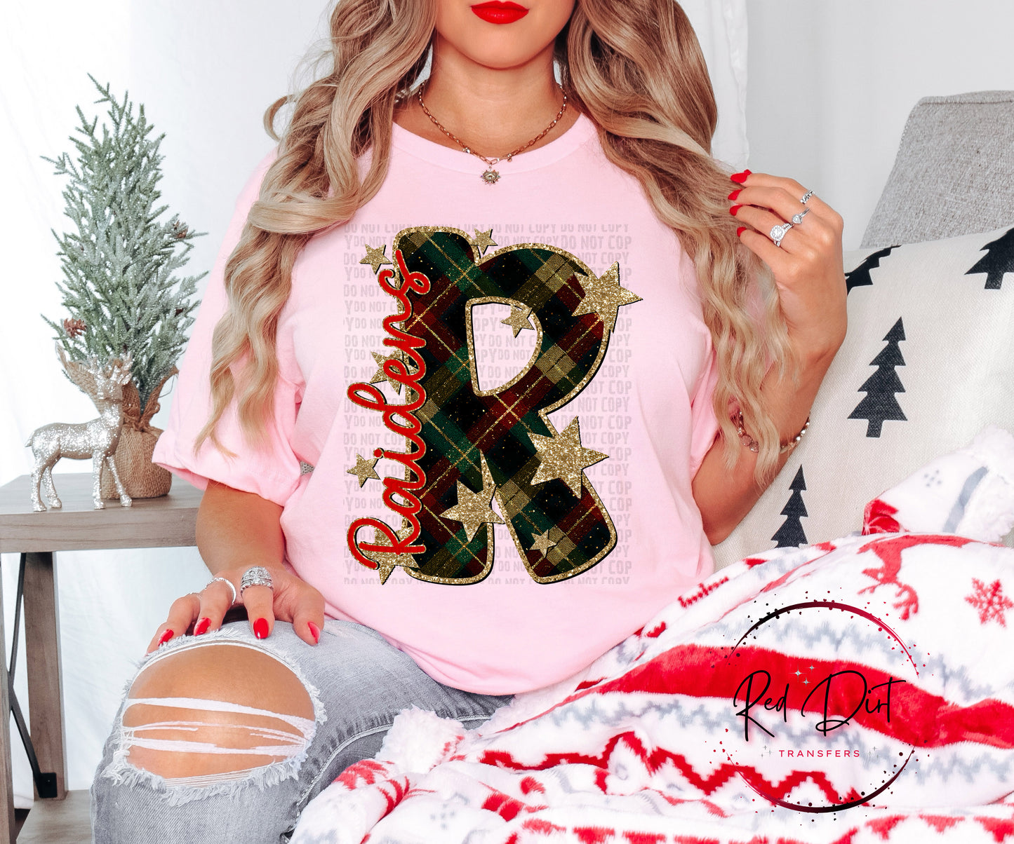 Raiders Christmas Plaid Mascot T-Shirt | Trendy School Spirit Shirt | Fast Shipping | Super Soft Shirts for Men/Women/Kid's