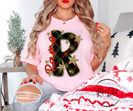 Rams Christmas Plaid Mascot T-Shirt | Trendy School Spirit Shirt | Fast Shipping | Super Soft Shirts for Men/Women/Kid's