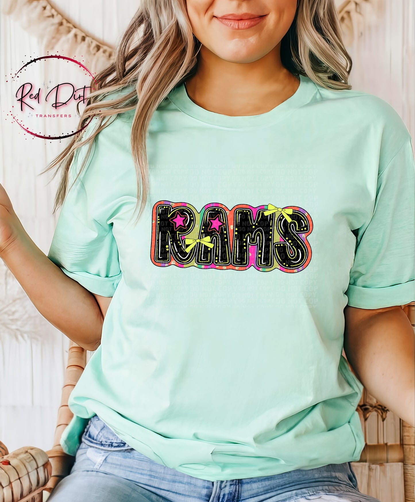 Rams DTF Transfer, Retro Mascot Heat Transfer, School Spirit Transfer, Team Mascot Iron On Transfer, DIY Shirt Transfer