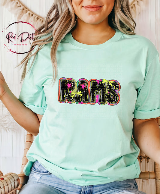 Rams DTF Transfer, Retro Mascot Heat Transfer, School Spirit Transfer, Team Mascot Iron On Transfer, DIY Shirt Transfer