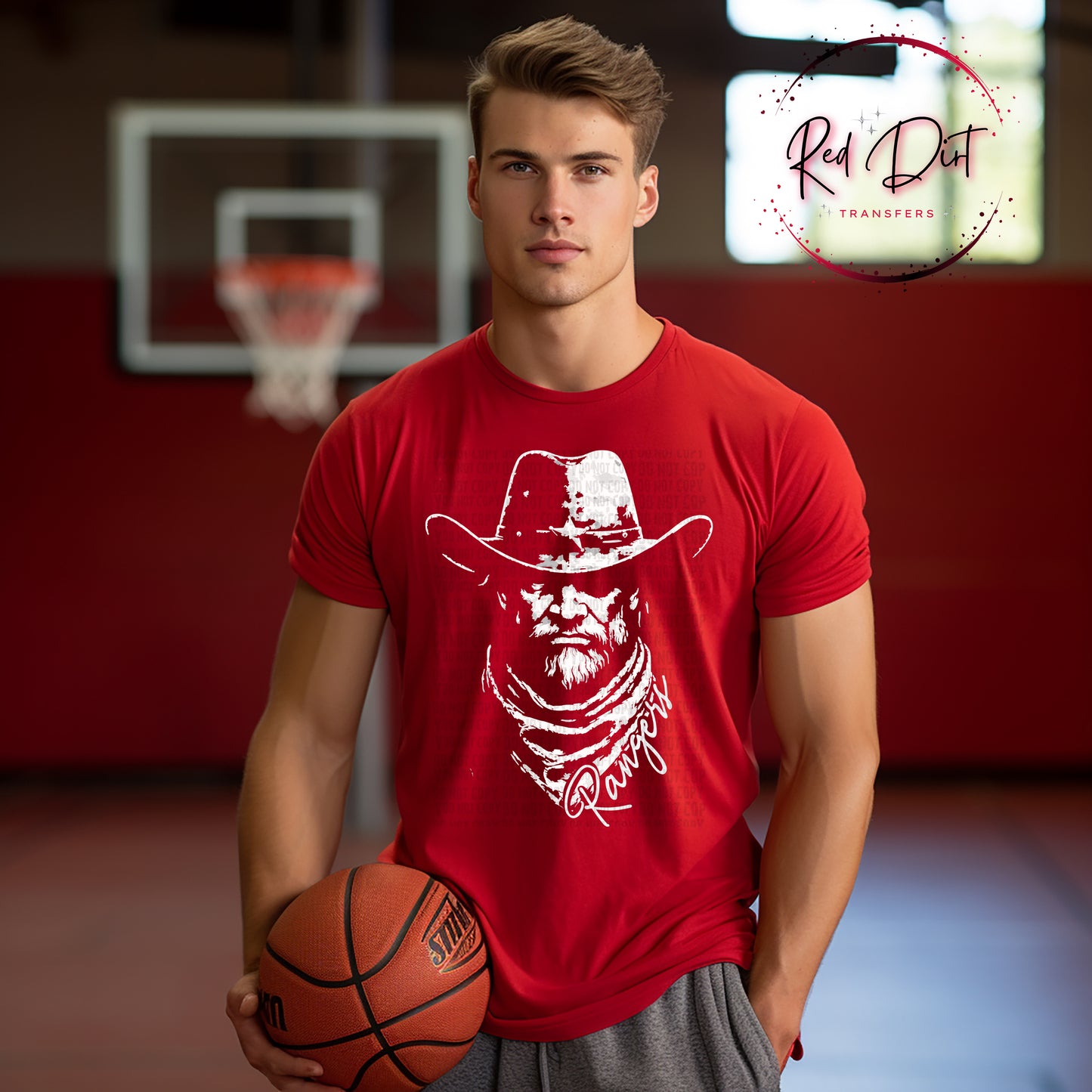 Rangers Aggressive Mascot DTF Transfer | Football Heat Transfer | Game Day Ready to Press Design | Red Dirt Transfers