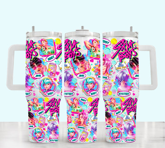 Demon Boys UV DTF 40oz Tumbler Transfer | Trendy Movie Tumbler Wrap | Ready to Transfer | High Quality | Waterproof UV Transfer