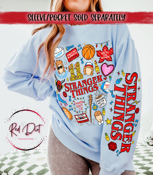 ST Doodle Collage DTF Transfer | Trendy Movie DTF Transfer | High Quality Image Transfers | Ready to Press | Instant Peel