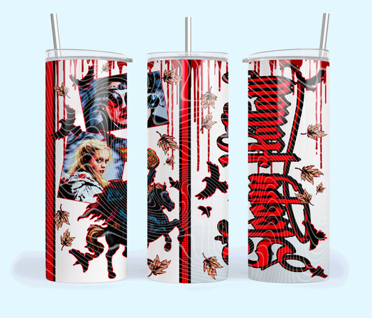 Sleepy Insulated Tumbler with Plastic Lid and Sealed Reusable Straw | Trendy Halloween Cup | Hot/Cold Tumbler