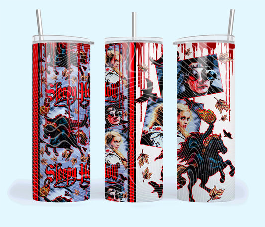 Sleepy Insulated Tumbler with Plastic Lid and Sealed Reusable Straw | Trendy Halloween Cup | Hot/Cold Tumbler